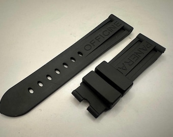 24 mm Panerai Kautschukarmband schwarz für den Einsatz