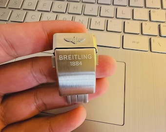 For 20mm Breitling Silver Brushed Deployment Clasp For Breitling Watch Band Strap Handmade