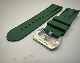 Pasek do zegarka Panerai Green Rubber Strap o szerokości 24 mm i sprzączce