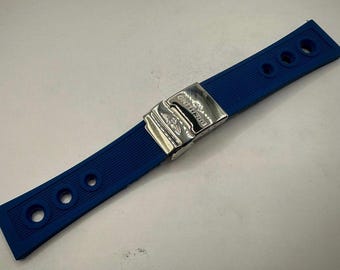 Breitling Rubber Strap Sky Blue Watch Band Deployment 22mm,24mm