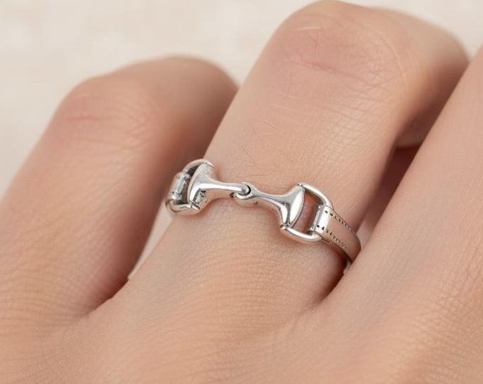 Personalized Snaffle Bit Horse Ring - Sterling Silver 925/brass, Custom ...