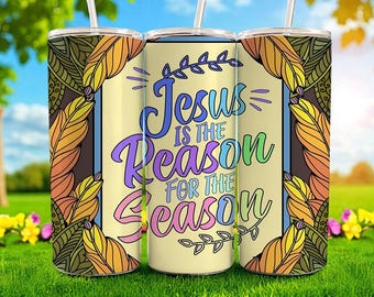 Christian Tumbler Wrap – Bible Verse PNG – Religious Sublimation Design – 20oz Skinny Tumbler Wrap – Faith Quote – Digital Download