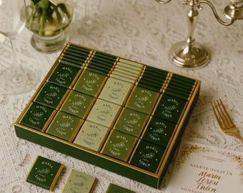 50 Pcs Luxury Wedding Chocolate, Customized Chocolate, Wedding Favors, Wedding Chocolate Favors, Favors For Guests, Engagement Chocolate