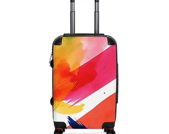 Maleta con pinceladas abstractas de acuarela / Equipaje de viaje colorido