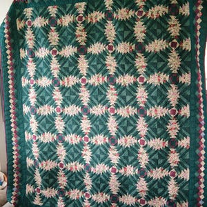 Vintage Hand-gequilteter Quilt - XL