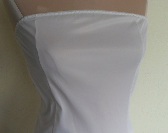 white strapless slip