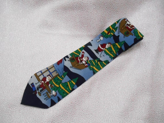 Peanuts Snoopy Silk Necktie: Santa Golf Christmas Holiday