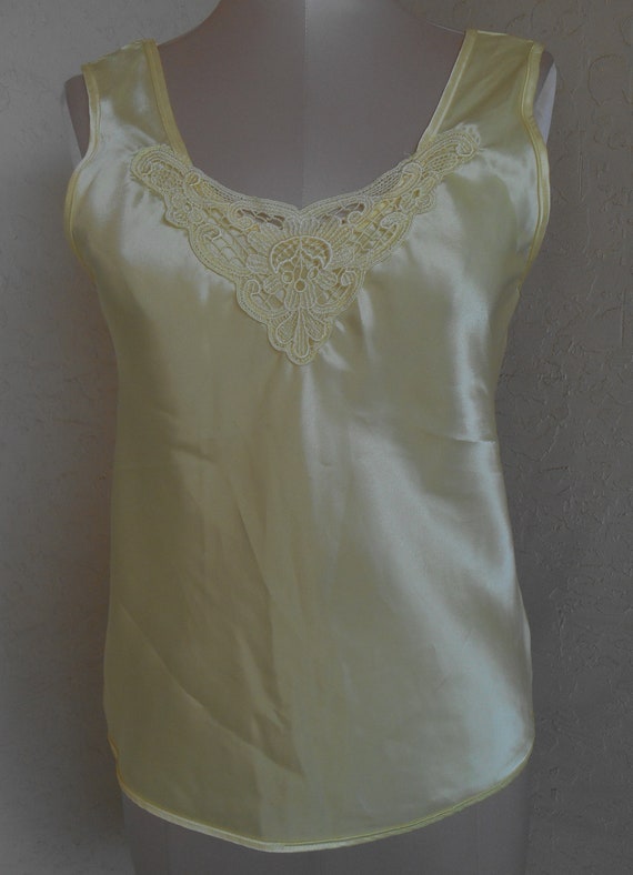 yellow satin camisole
