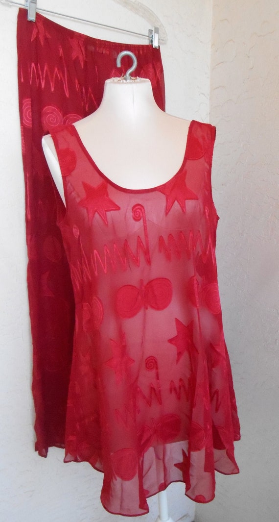 Sheer Red| Pajamas Vintage Victoria's Secret Loung