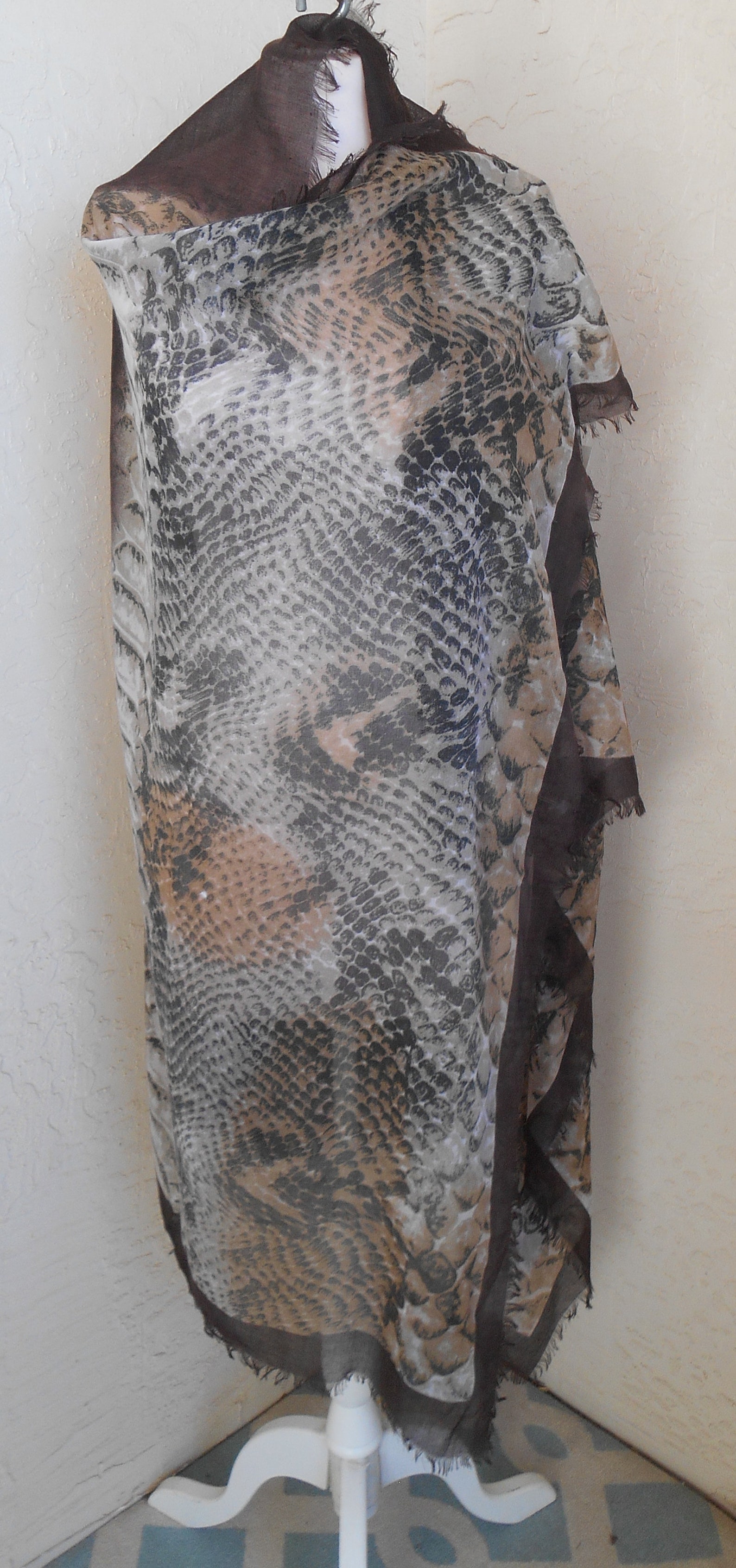 Snake Skin Print Scarf Vintage Classic Oblong Wrap Shawl by Etsy