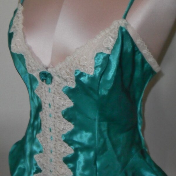 Vintage Teddy  Satin and Lace by Victoria's Secret Size Small