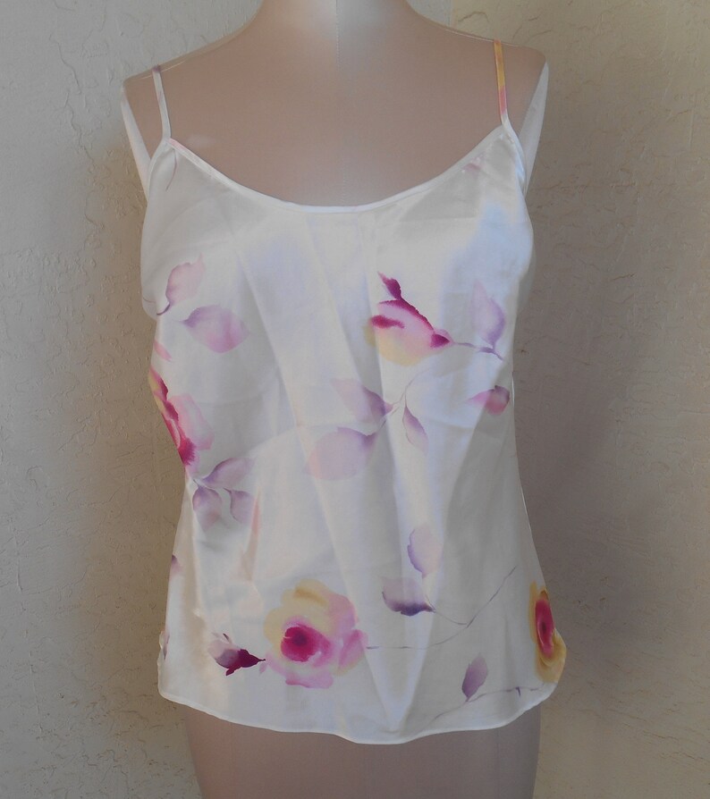 Avon Satin Camisole Floral Size Medium Vintage Avon Intimates