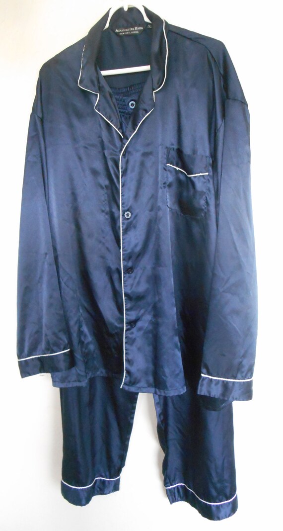 Vintage Pajamas Men's Satin Polyester Lounge Set 2XL Etsy