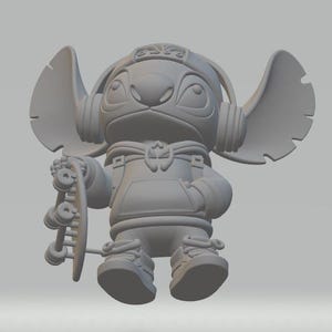 Stitch STL File for 3D Printing - Lilo and Stitch Figure - Digital Download - High Detail 3D Model - 3D Printer File - Instant Download image 4
