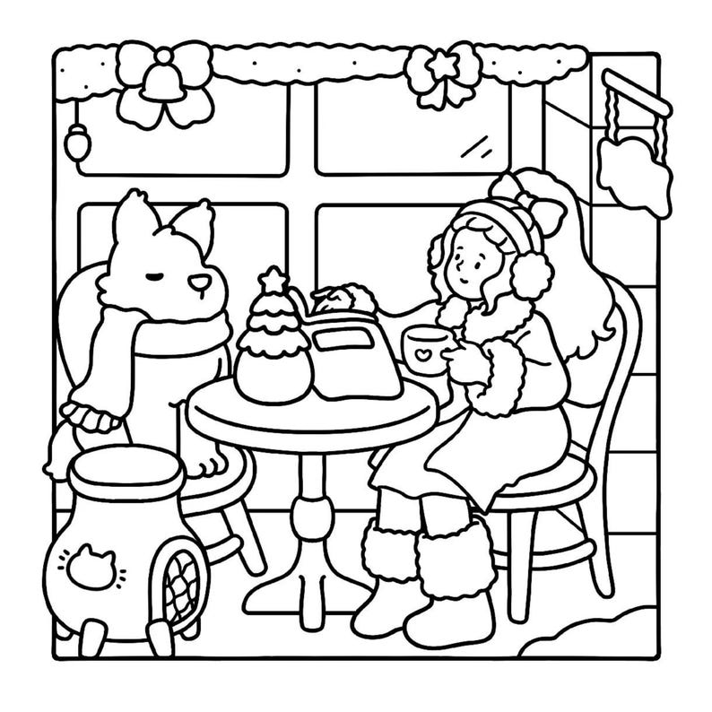 Chill Moments Coloring Book, Cute and Cozy Digital Coloring Pages ...