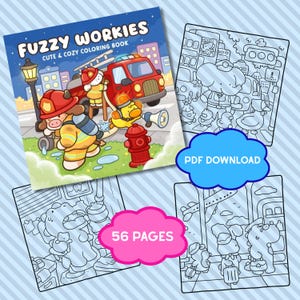 Coloring Book, Cute and Cozy Digital Coloring Pages, Instant Download Relaxing Coloring Book, Cozy Coloring Book, Coloring