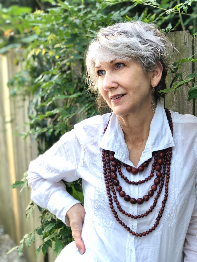 Mahogany 5 Strand Acai Berry Necklace