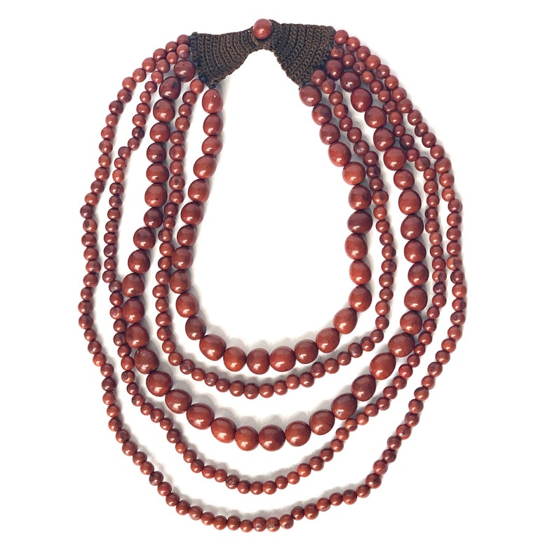 Mahogany 5 Strand Acai Berry Necklace