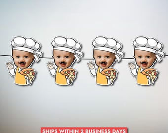 Personalised Pizza Photo Banner | Custom Pizza Face Garland | Pizza Birthday Banner | Pizza Face Banner | Custom Photo Head Banner
