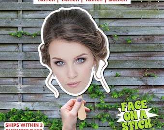 Custom Face Cutout on a Stick | Personalized Photo Prop