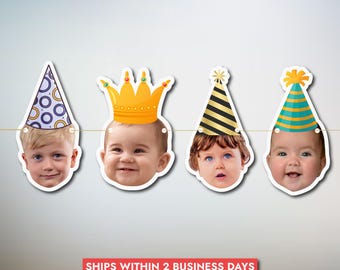 Custom Photo Birthday Banner | Personalized Face Garland, Party Decor