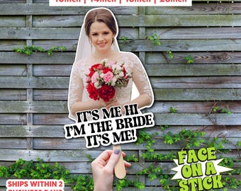 Custom Face Cutouts on a Stick | Bridal Shower Photo Props