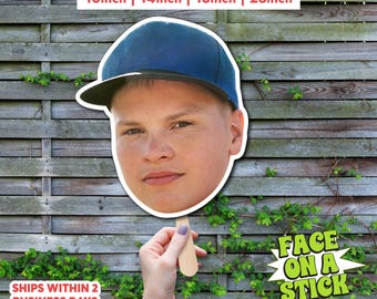 Custom Sports Big Head Cutout | Personalized Face on Stick Prop (10-23 inch)