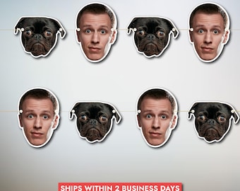 Custom Groom Face Banner | Personalized Bachelorette Party Garland | Funny Husband & Dog Decor