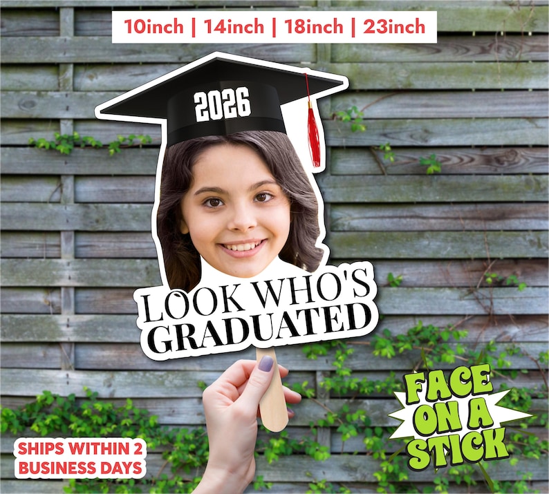 custom graduation fan, childhood photo grad, baby photo graduation, personalized grad gift, class of 2026, funny face prop, big head fan, graduation fan with name, senior ceremony fan, custom face on stick, vintage grad gift, graduation party decor, photo face cutout, grad keepsake, unique graduation gift, senior 2026 decor, funny grad prop, custom party prop, graduation photo prop, retro grad fan, baby face cutout, personalized photo fan