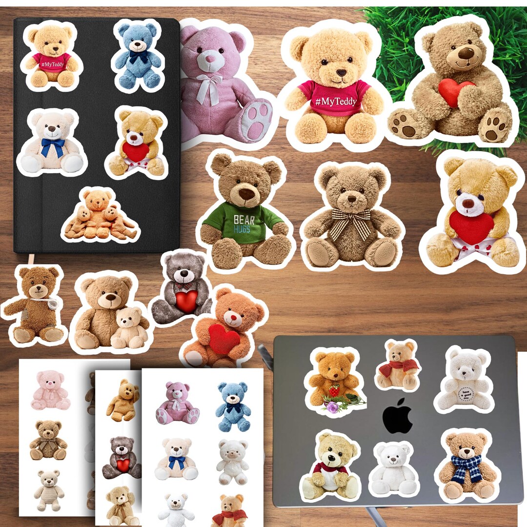 Teddy Bear Stickers Pack 51 Printable PNG and PDF - Etsy UK