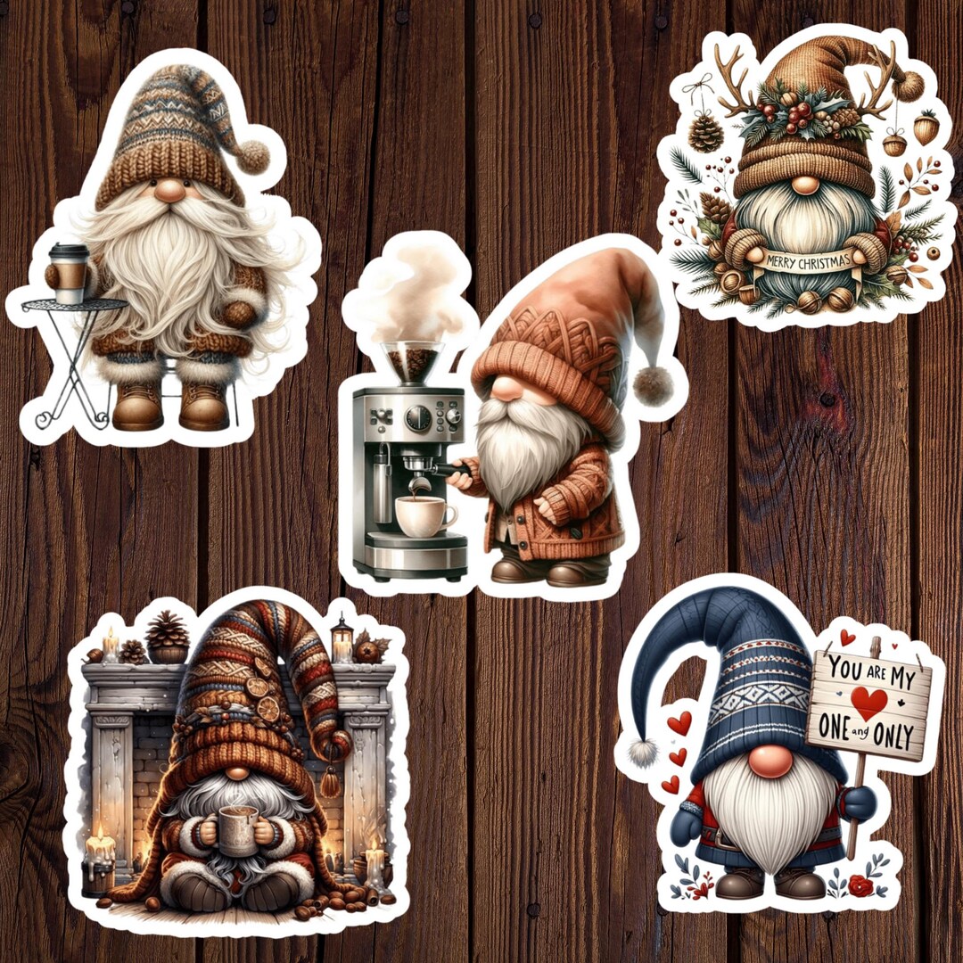 Christmas Gnome Sticker Bundle 70 Digital Stickers PNG & PDF Printable ...