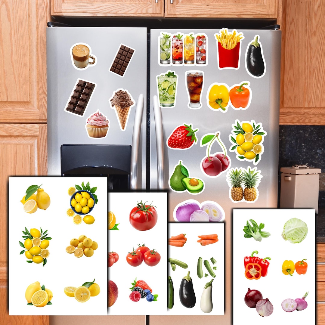 Food Rastrick 101 Realistic Food Stickers Bundle | Digital & Printable PNG PDF - Etsy