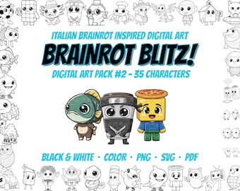 Italian Brainrot Inspired Digital Art - Brainrot Blitz Pack #2 (Digital Download)