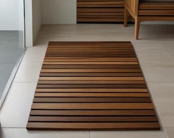 Custom Teak Shower Mat - Luxury Wooden Bath Mat
