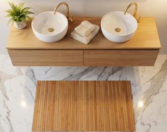 Bambus-Badematte, rutschfeste, wasserdichte Spa-Bodenmatte aus Holz, umweltfreundliche, natürliche Badezimmerdekoration