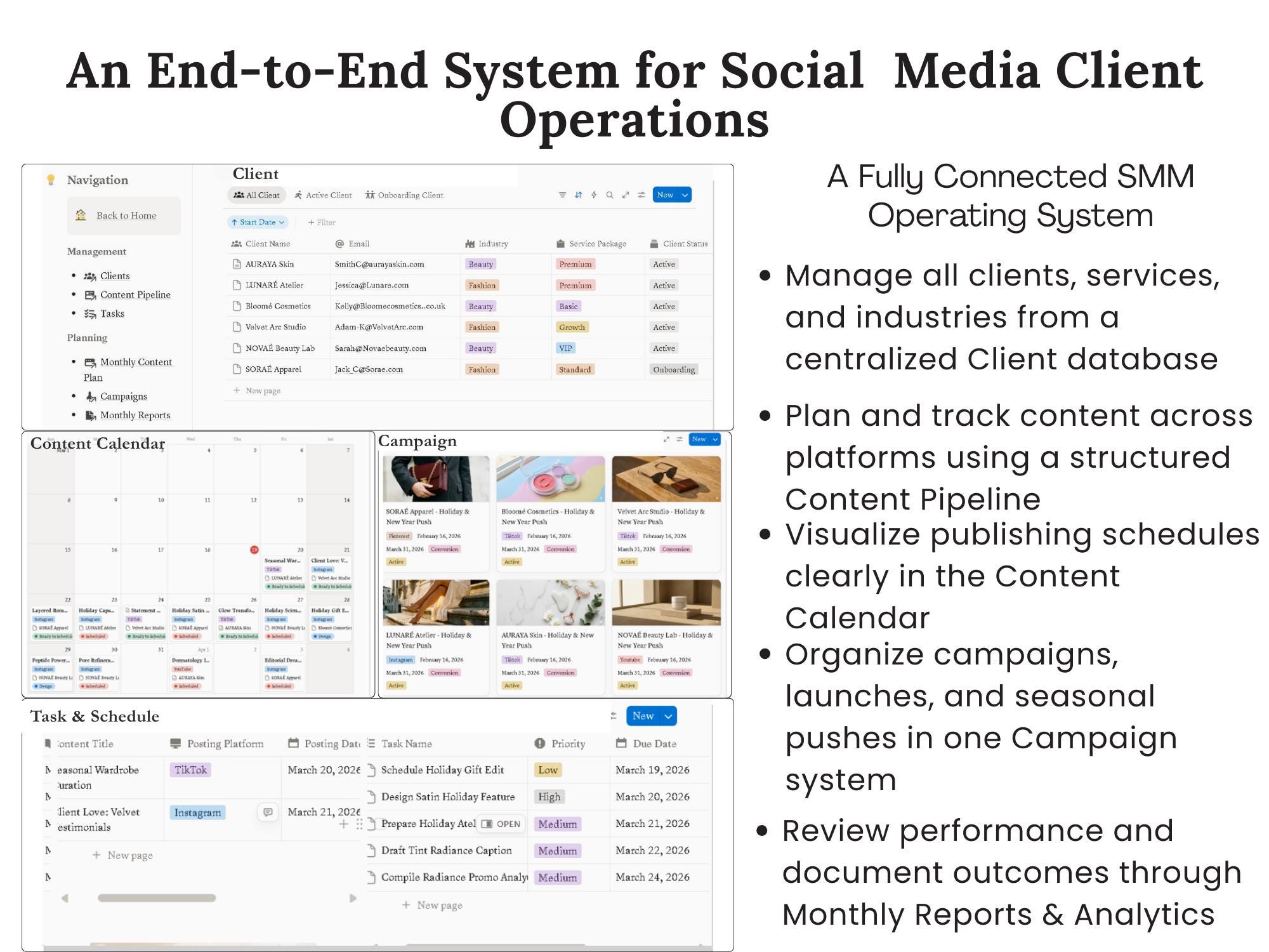 Notion Social Media Manager Template Content Planner & SMM Business ...
