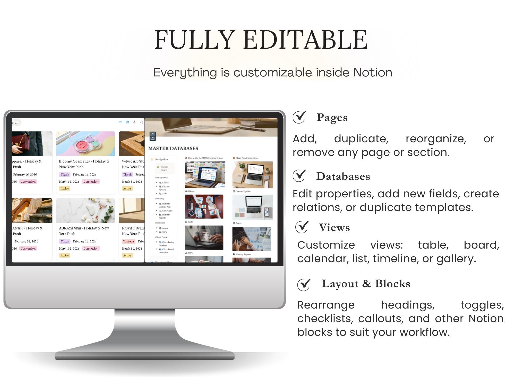 Notion Social Media Manager Template Content Planner & SMM Business ...
