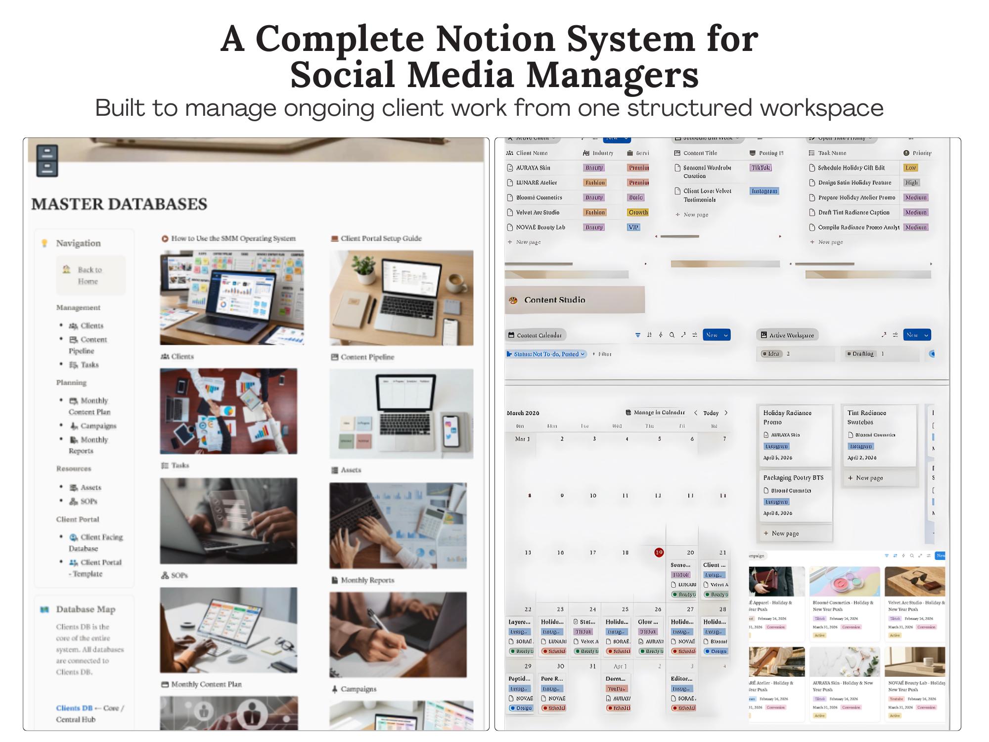 Notion Social Media Manager Template Content Planner & SMM Business ...