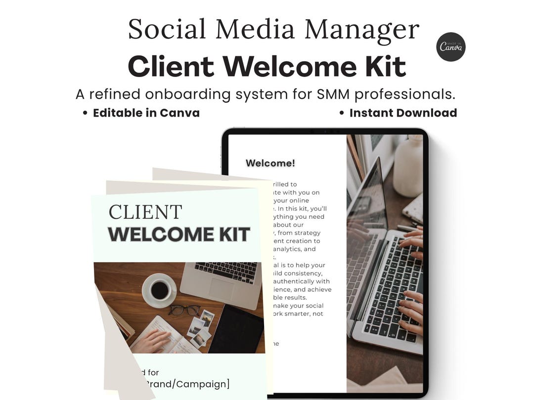 Client Welcome Kit for Social Media Managers (SMM) – Editable Canva ...