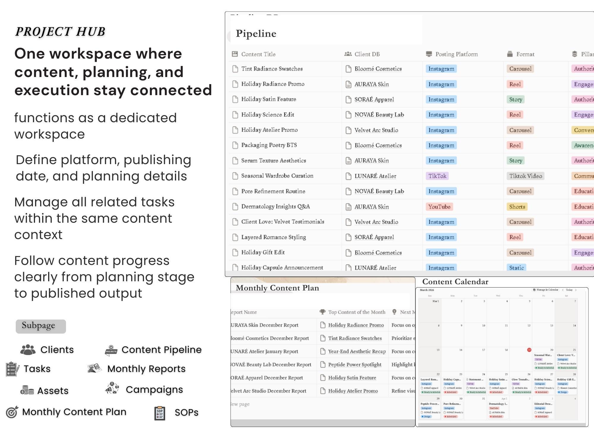 Notion Social Media Manager Template Content Planner & SMM Business ...