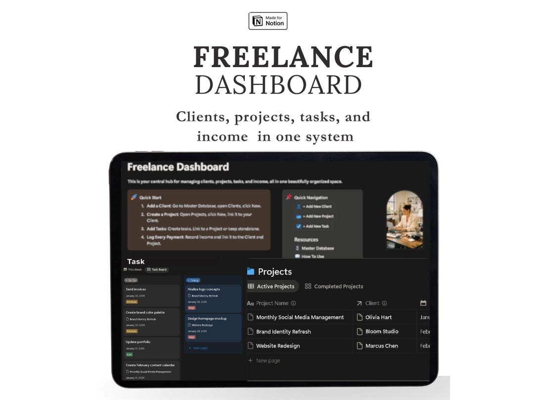 Freelancer Notion Template and Service Based Business Dashboard ...