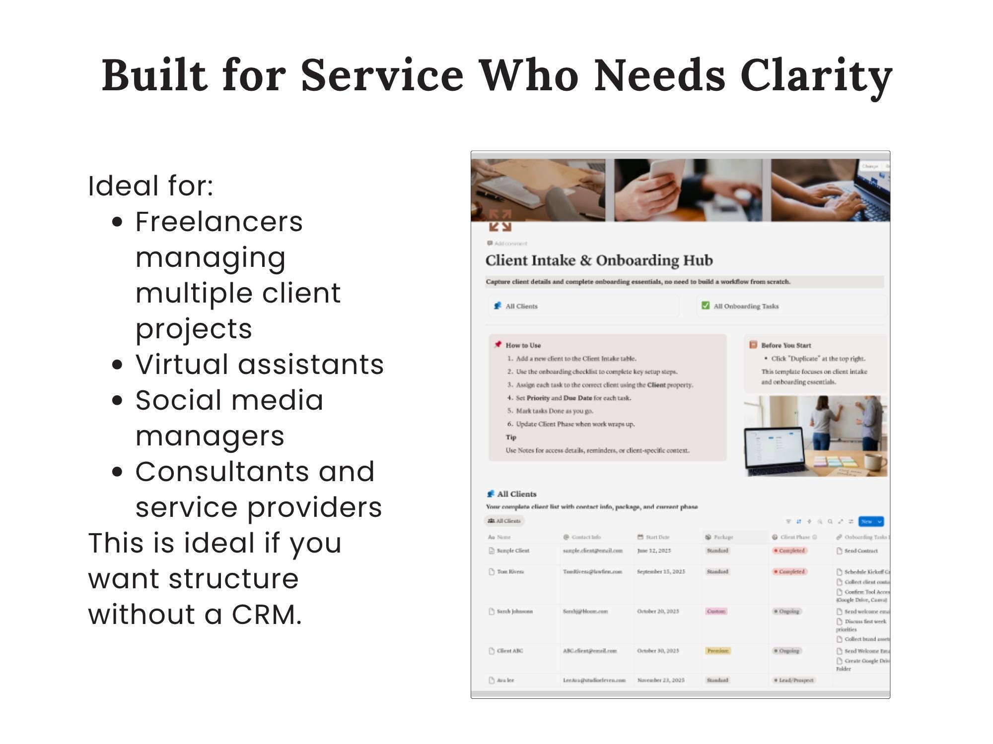 Notion Onboarding & Client Intake Template | Track Leads and Active ...