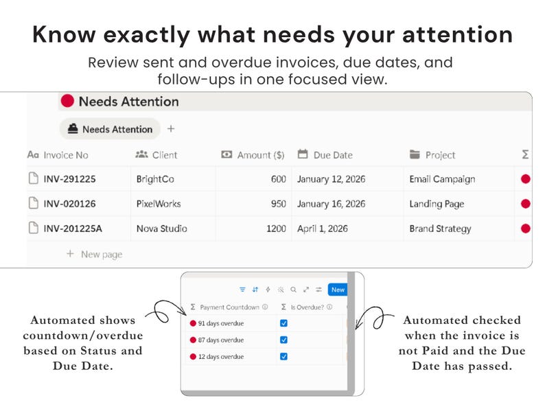 Invoice & Payment Tracker Notion Template | Simple Payment Tracking ...