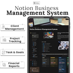 Notion Business Management Template | CRM, Projects, Tasks, Content Planning & Finance and Invoicing for Freelance Support Professionals