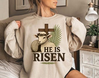 He is Risen Easter PNG, Brushstroke Glitter Christian Sublimation File (Digital Download)