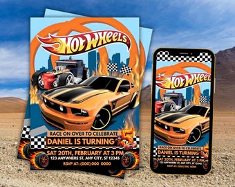 Geburtstagseinladung - Rennauto | Hot Wheels Theme (Digitaler Download)