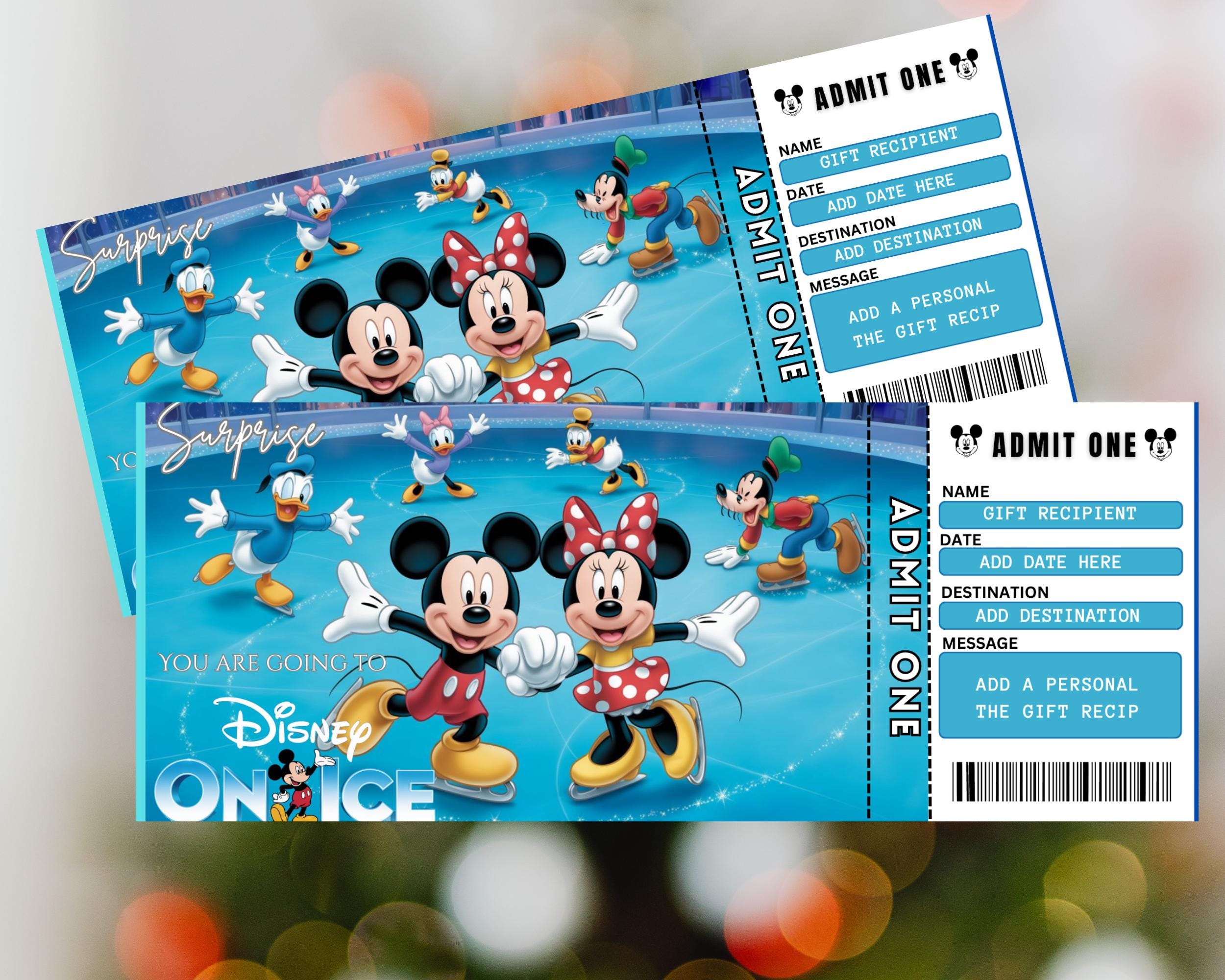 Disney On-ice Show Ticket Custom Printable – Magical Surprise Trip