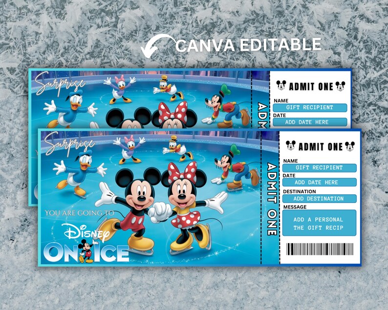 Disney On-ice Show Ticket Custom Printable – Magical Surprise Trip