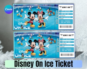 Disney on-Ice Show Ticket Individuell bedruckbar - Magische Überraschungsreise, Geburtstagsgeschenk für Kinder