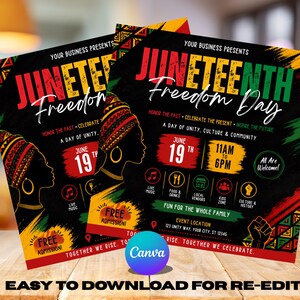 Juneteenth-flyermall, blockfest, evenemang, leverantörer, marknad, sommarfestival, redigerbar design, utskrivbar kampanj, direktnedladdning bild 2